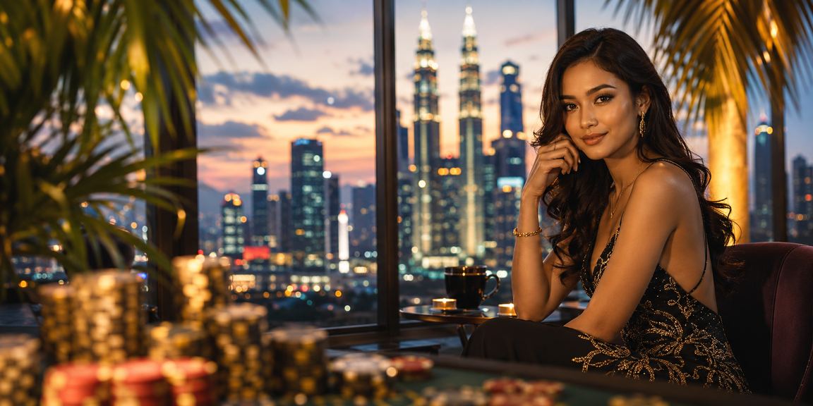 Suasana kasino hiburan Kuala Lumpur dengan meja Baccarat